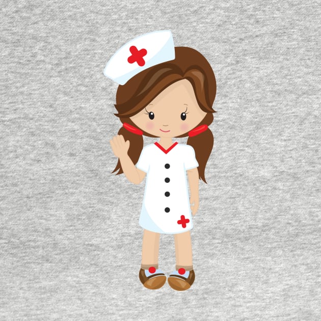 Nurse, Medicine, Doctor, Cute Girl, Brown Hair by Jelena Dunčević